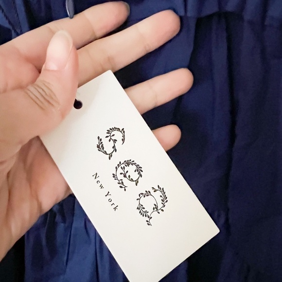 NWT SEA NEW YORK Babydoll Tiered Puff Sleeve Mini Dress Cobalt Blue Sz S - Picture 5 of 7